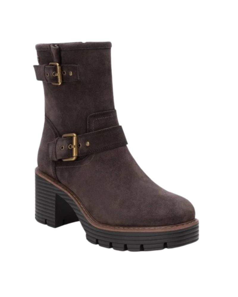 Bota alta Carmela de piel en color taupe