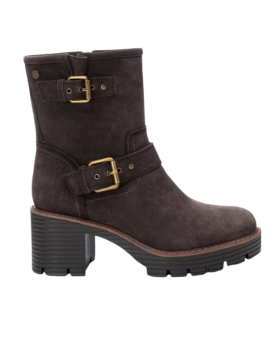 Bota alta Carmela de piel en color taupe