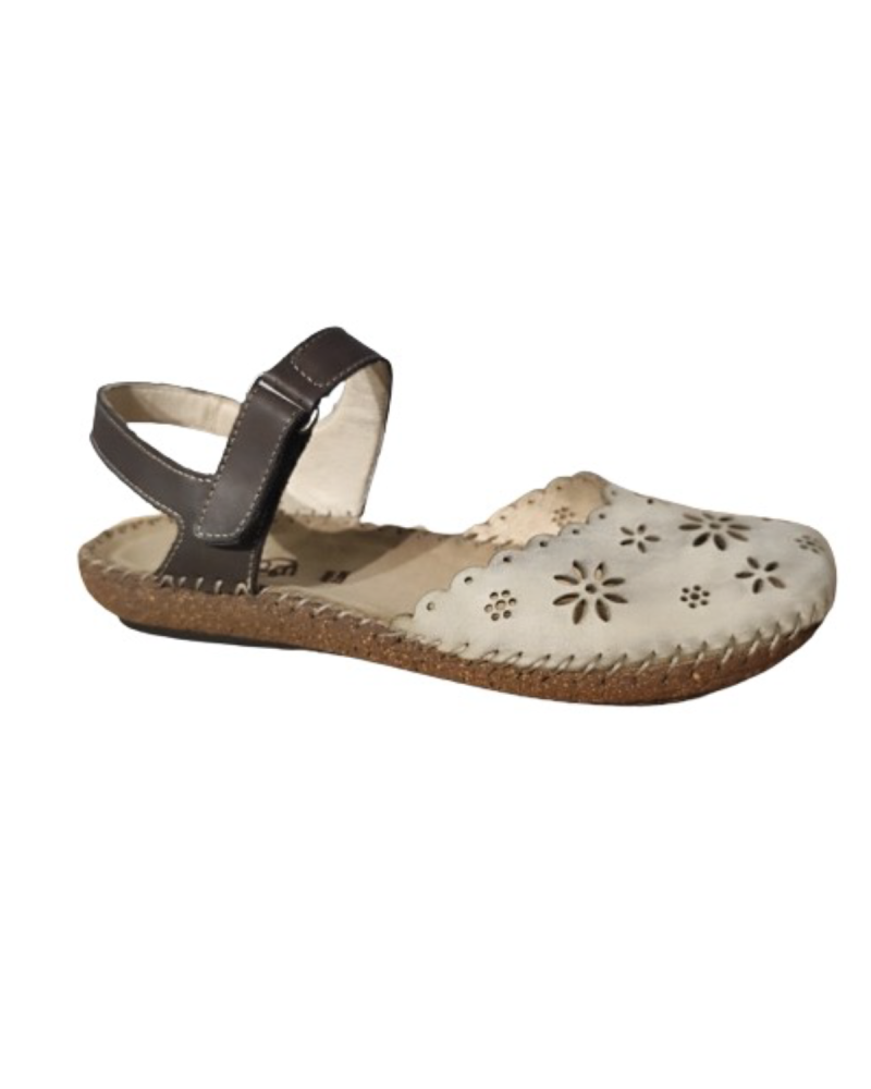 Sandalia de piel con cuña baja muy cómdas