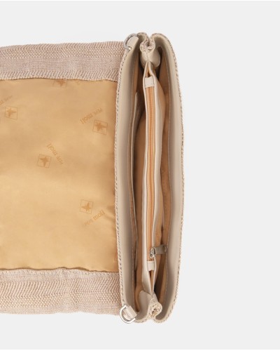 Bolso de mano color off con hebilla de Pepel Moll