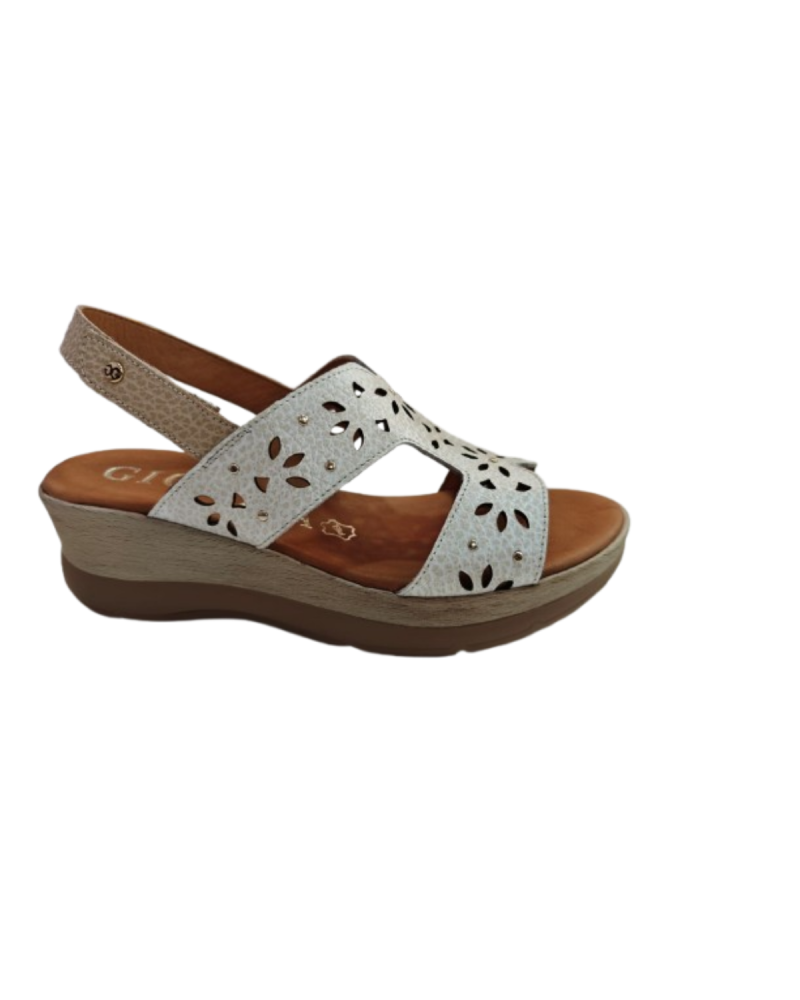 Sandalia de cuña y plataforma muy cómoda blanca