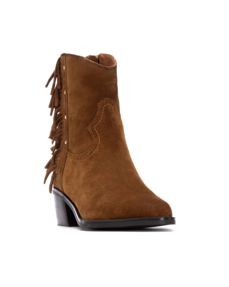 Botín Carmela tacón color cuero