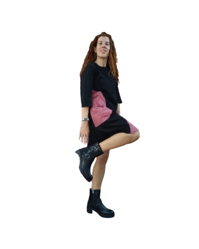 Botín elástica de tacón color azul navi