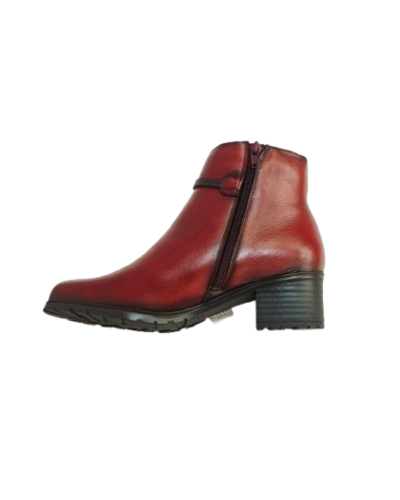 Botín burdeos tacón medio de Giorda