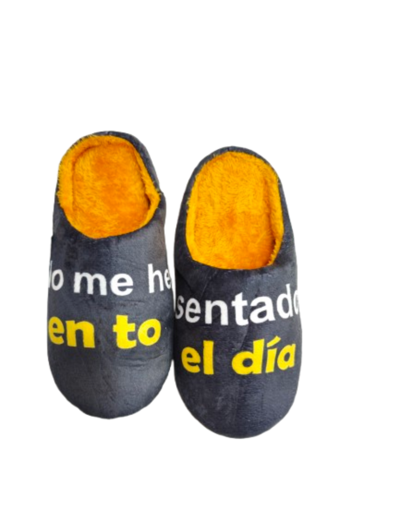 Zapatilla de Casa con mensajes de café