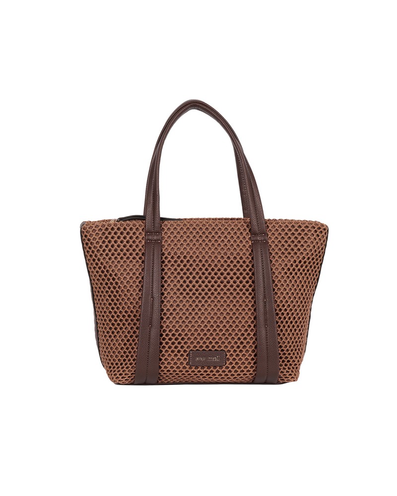 Bolso de rafia blanda que no araña color marrón de Pepe Moll tamaño grande