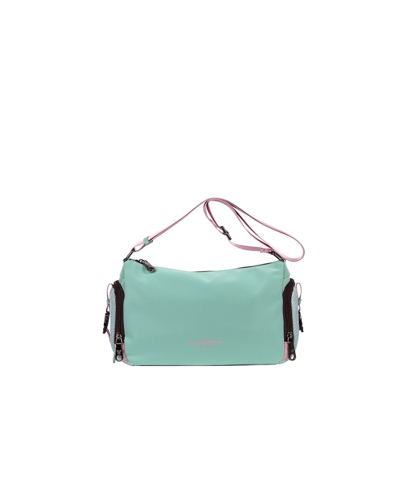 Bolso color aqua de Pepe Moll tamaño mediano con forma de góndola