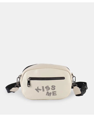 Bolso bandolera con blanco y  dibujo de Pepe Moll tamaño pequeño