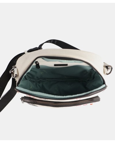 Bolso bandolera con blanco y  dibujo de Pepe Moll tamaño pequeño