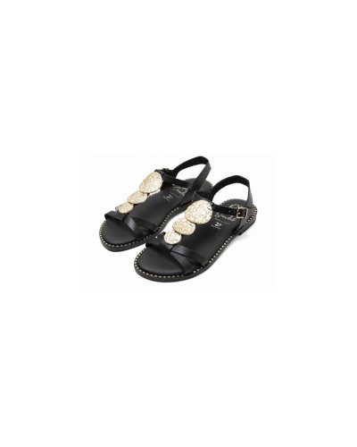 Sandalia Oh My Sandals negra plana