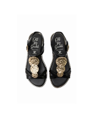 Sandalia Oh My Sandals negra plana