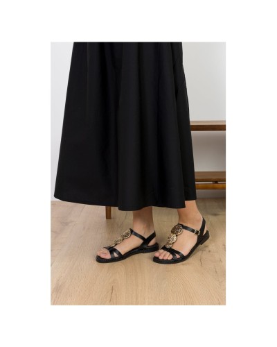 Sandalia Oh My Sandals negra plana
