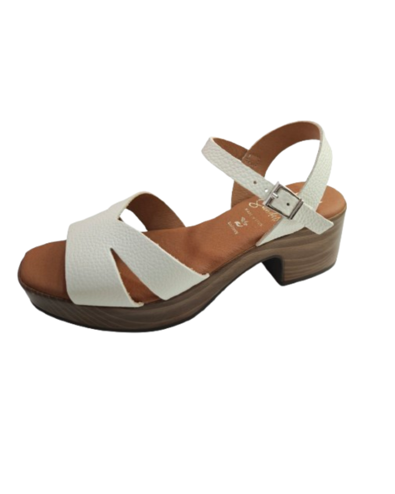 Sandalia Oh My Sandals beige tacón bajo