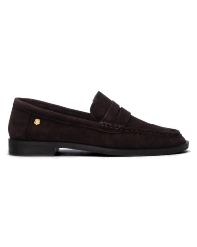 Zapato de señora de serraje marrón chocolate