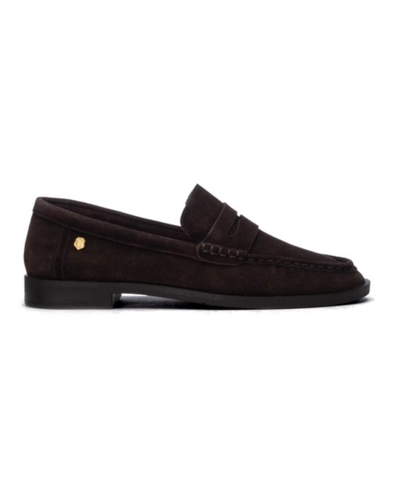 Zapato de señora de serraje marrón chocolate