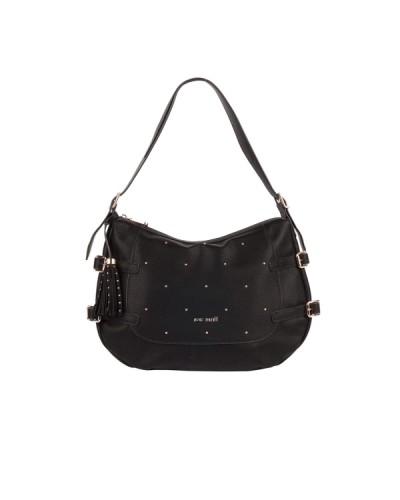 Bolso negro Pepe Moll con tachas doradas BRONTE