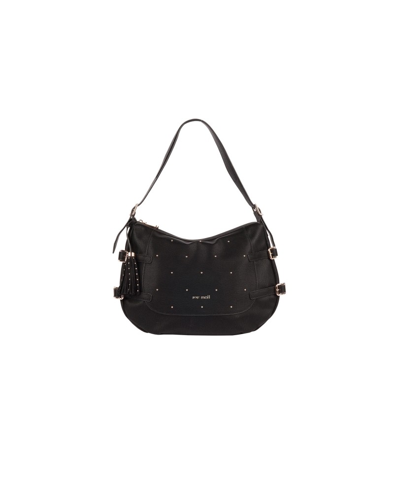 Bolso negro Pepe Moll con tachas doradas BRONTE