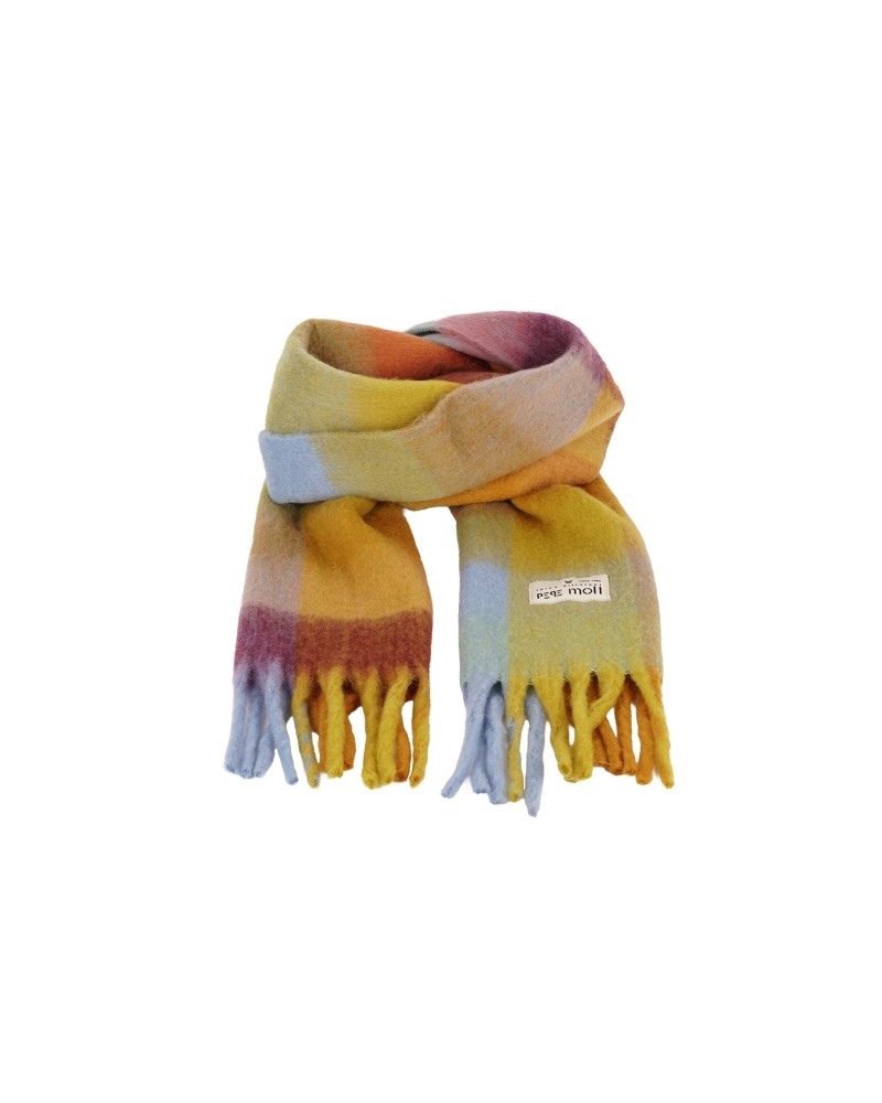 BUFANDA MULTI tonos mostaza